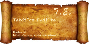 Takács Emőke névjegykártya
