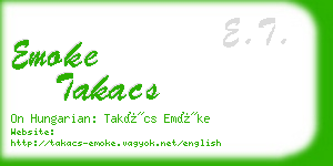 emoke takacs business card